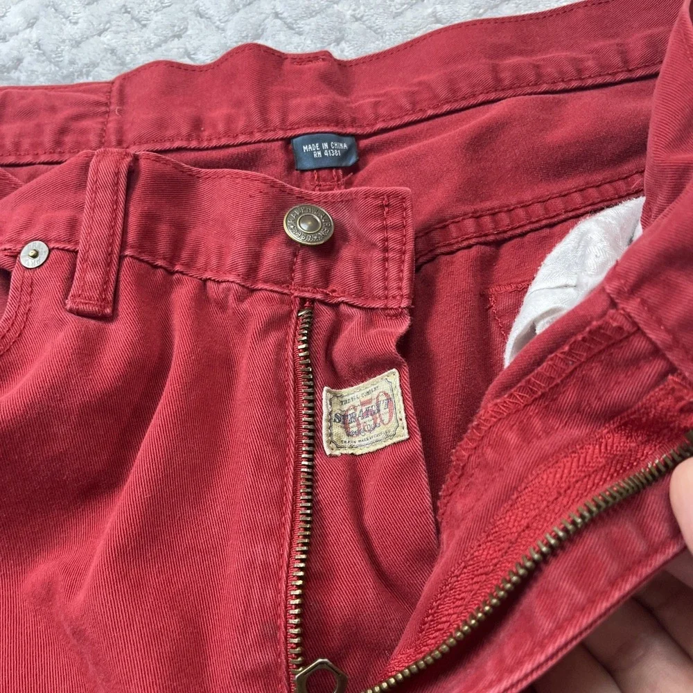 Polo Ralph Lauren 650 Denim Jean Pant Men 33x32 Red Straight Prep Chino Cotton - Picture 5 of 16